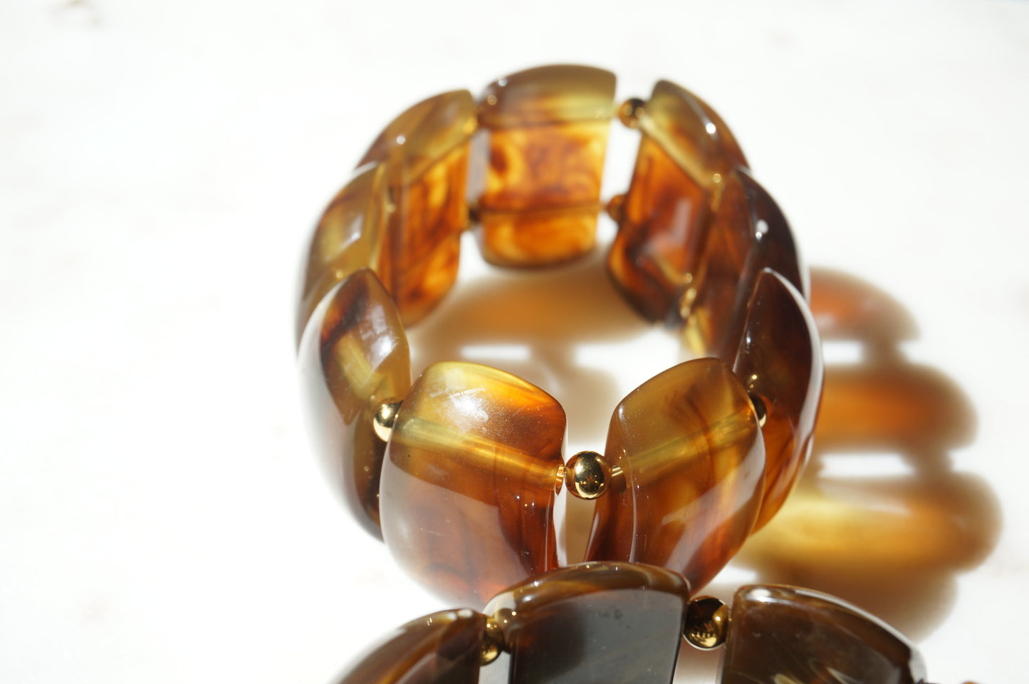 Chunky Tortoise Shell Stretch Bracelets