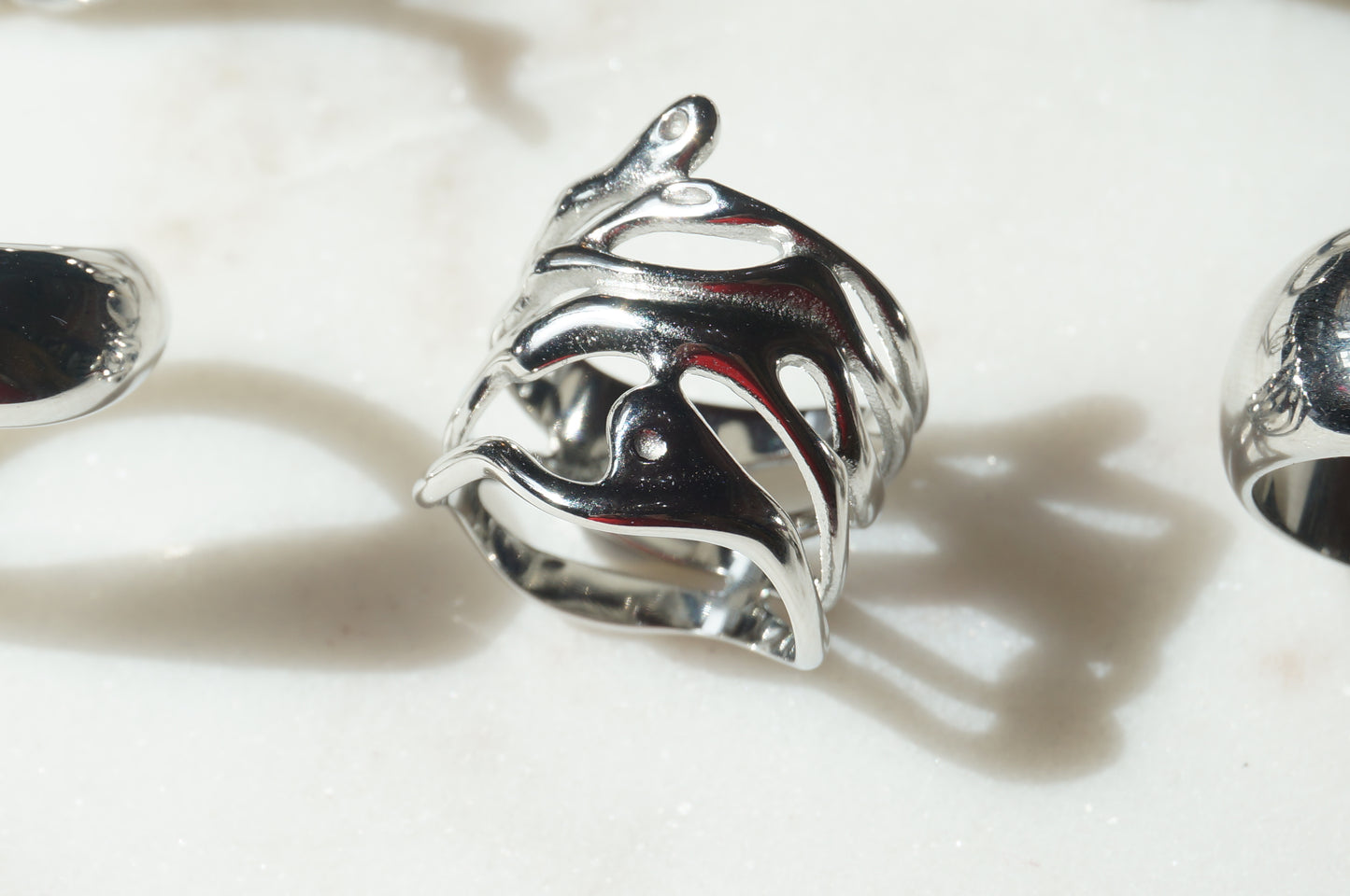 Assorted Simple 18k Platinum Plated Rings