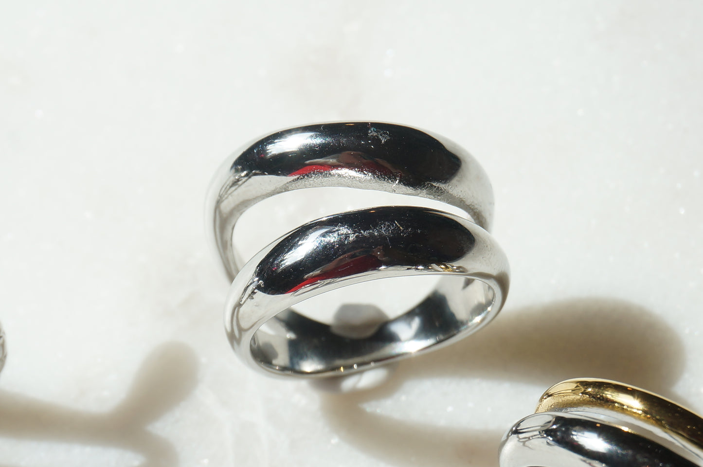 Assorted Simple 18k Platinum Plated Rings