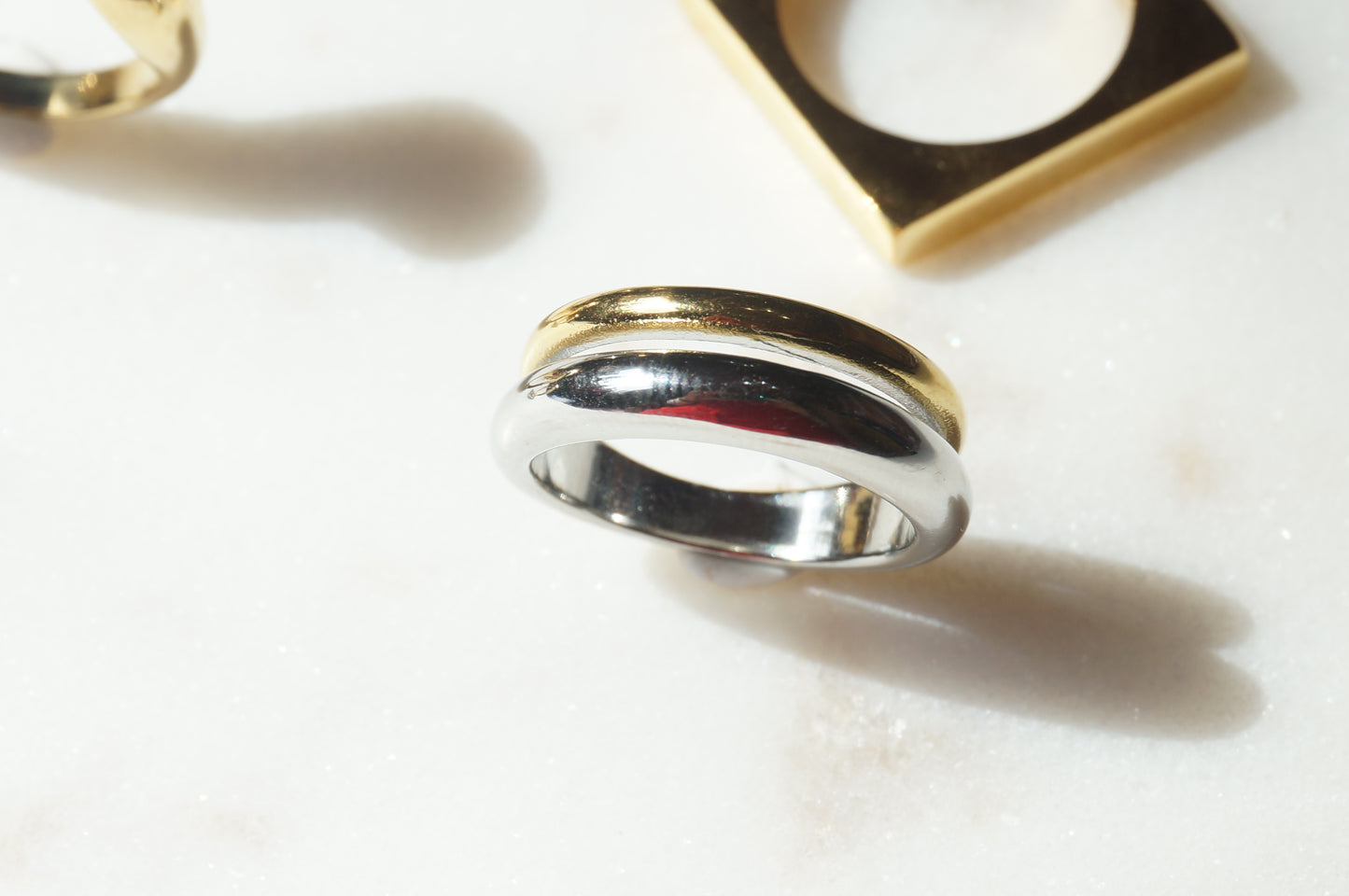 Assorted Simple 18k Gold Plated Rings
