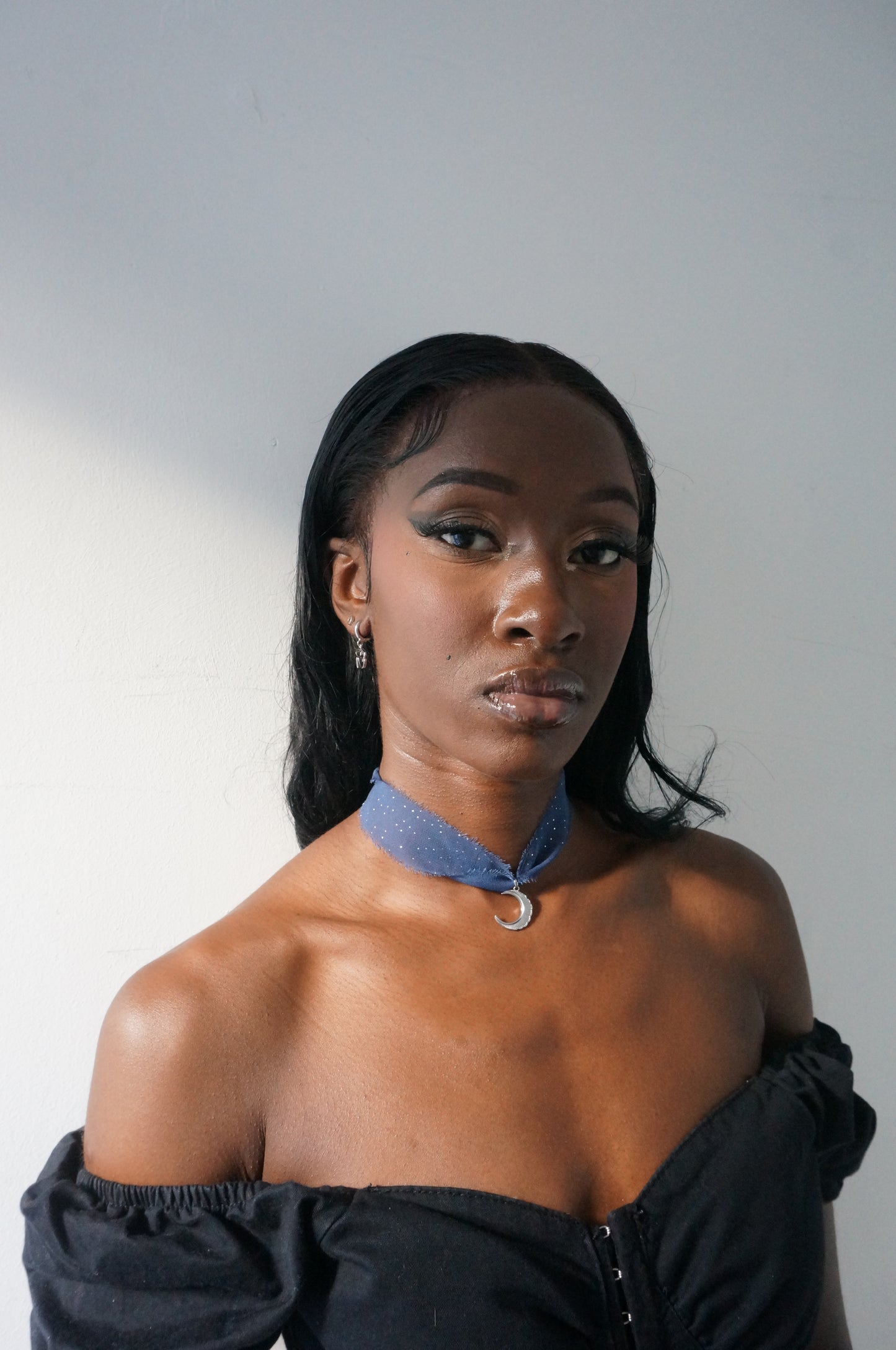 LUNA Moon 100% Silk Ribbon Choker