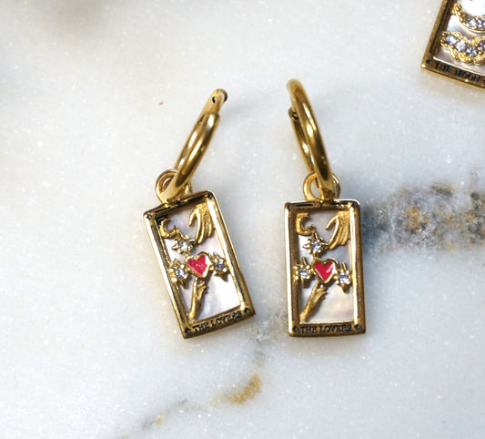 Tarot The Star/The Moon/The Lovers Gold huggies