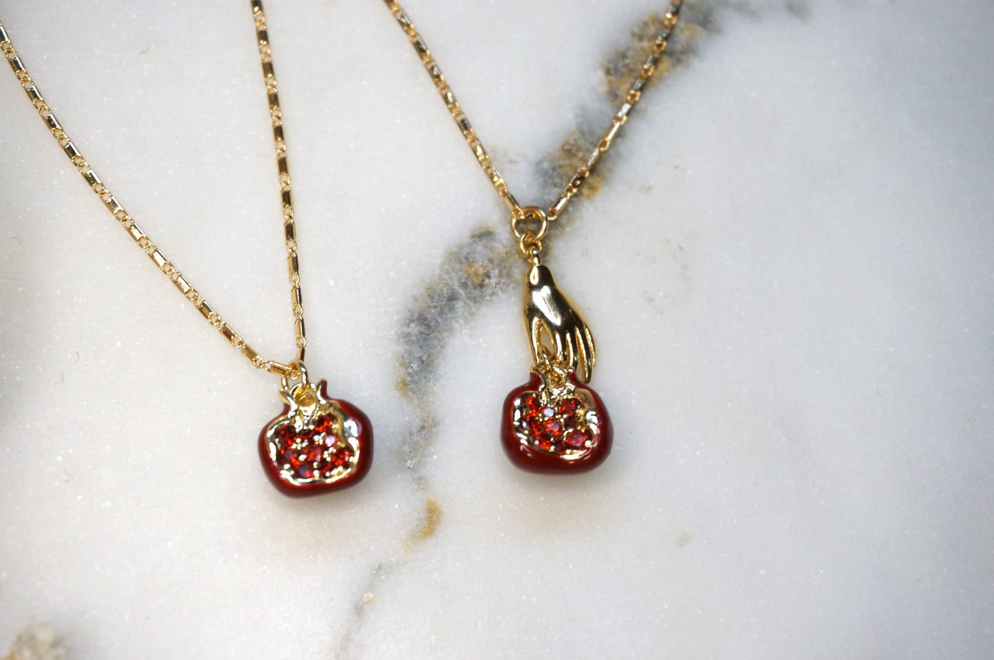 Persephone Red Pomegranate 18k Gold Plated Necklace