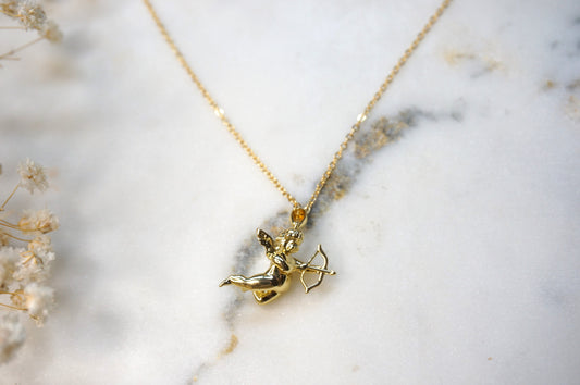 CUPID 18k Gold Cherub Angel Necklace
