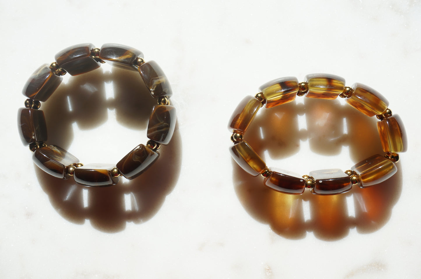 Chunky Tortoise Shell Stretch Bracelets