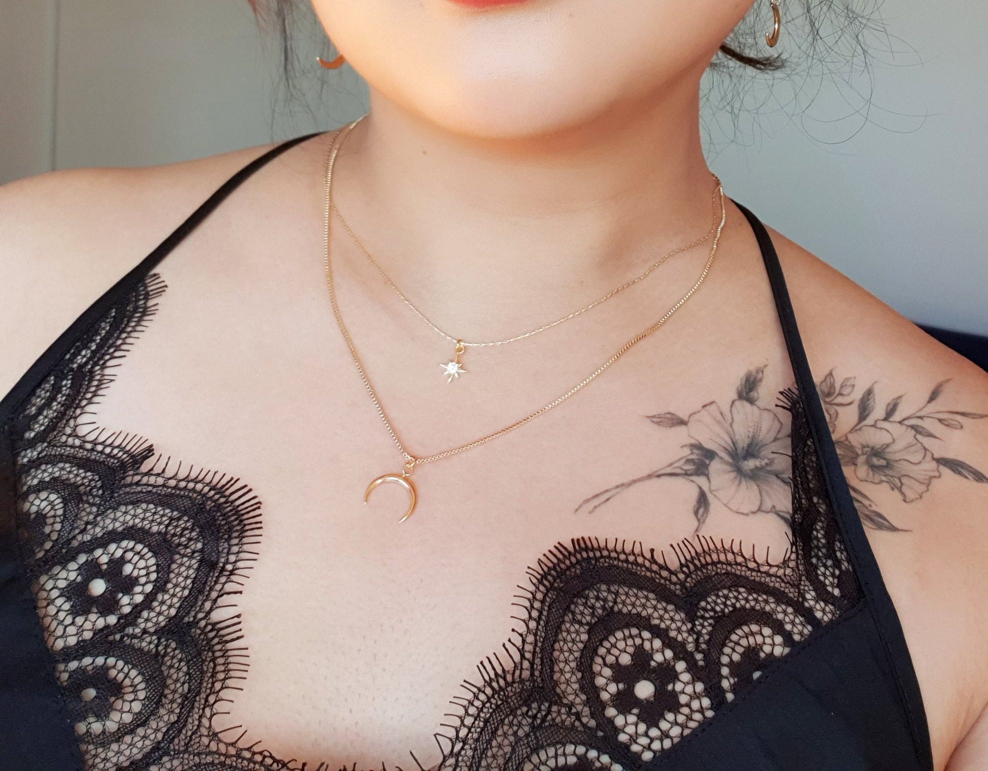 Dainty Tiny North Star 24k Gold Plated Necklace