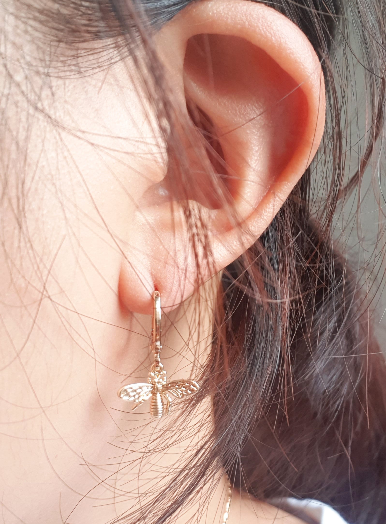 BUMBLE Gold Bee/Butterfly Mix & Match Mini Hoop/Huggie Earrings