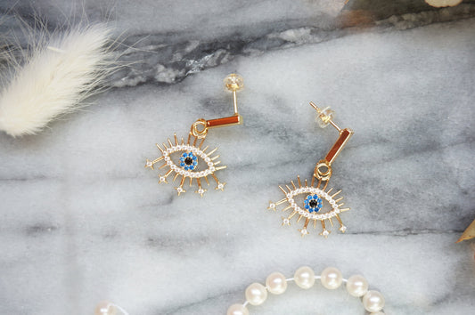Starry Evil Eye Earrings