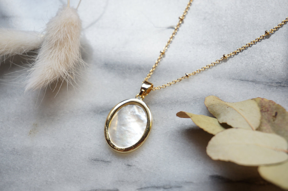 Sacred Heart Mother of Pearl Dainty Necklace