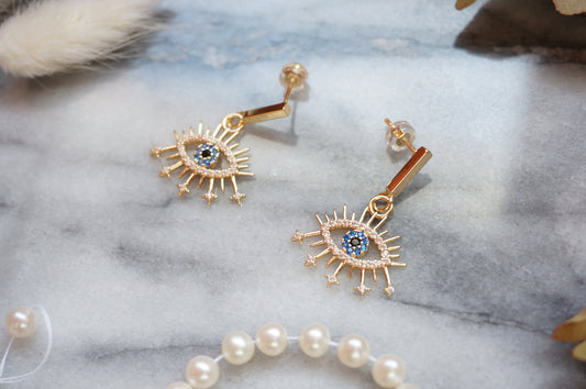 Starry Evil Eye Earrings