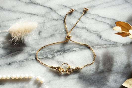 Gold Tarot Hands Adjustable Bracelet