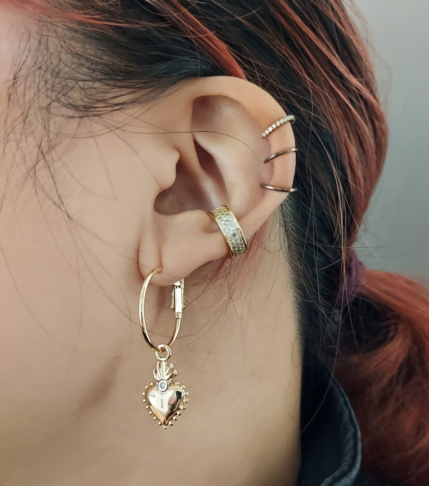 Sacred Heart Hoop Earrings