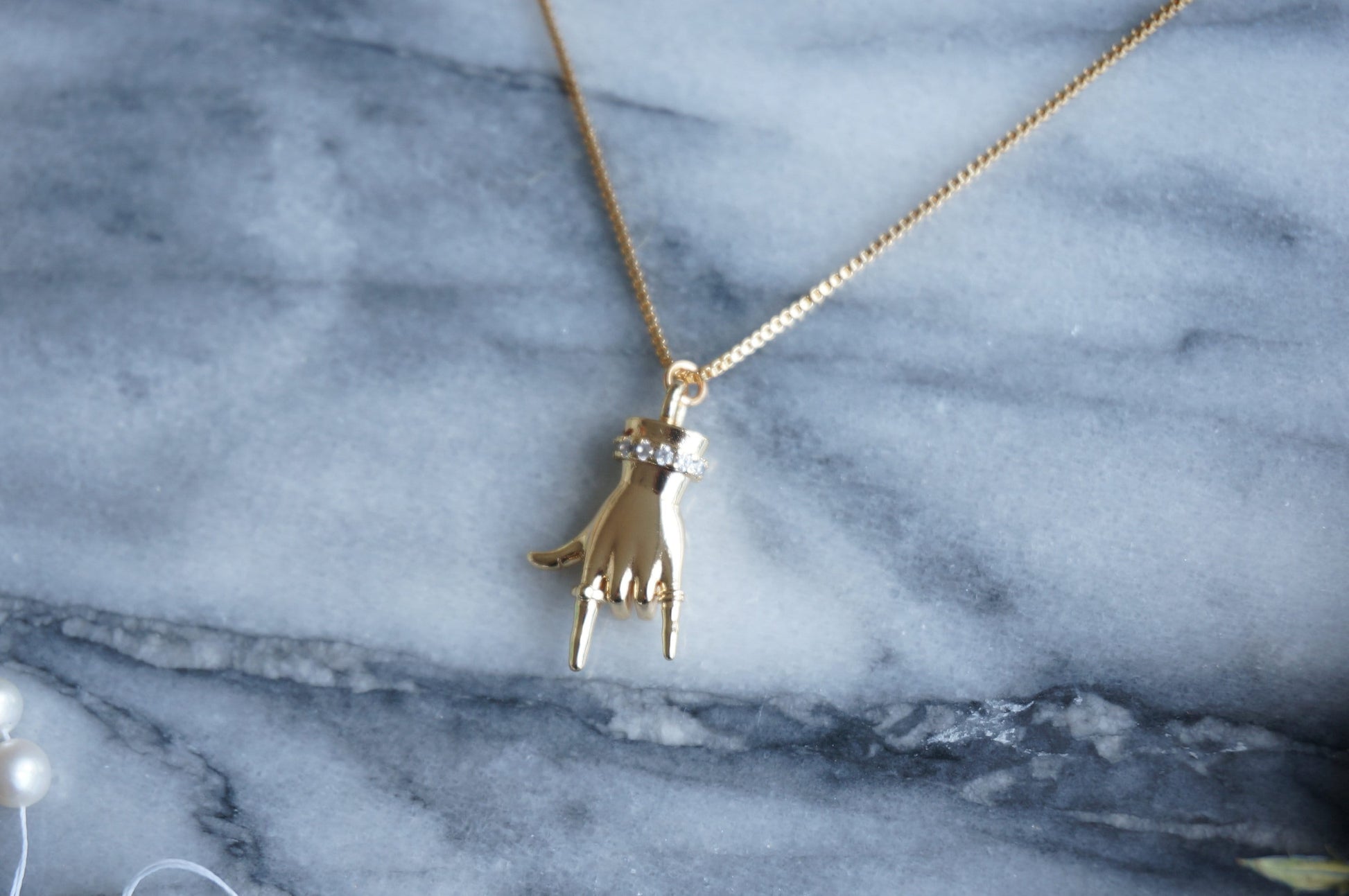 HORNS Gold / Silver Hand Sign Necklace