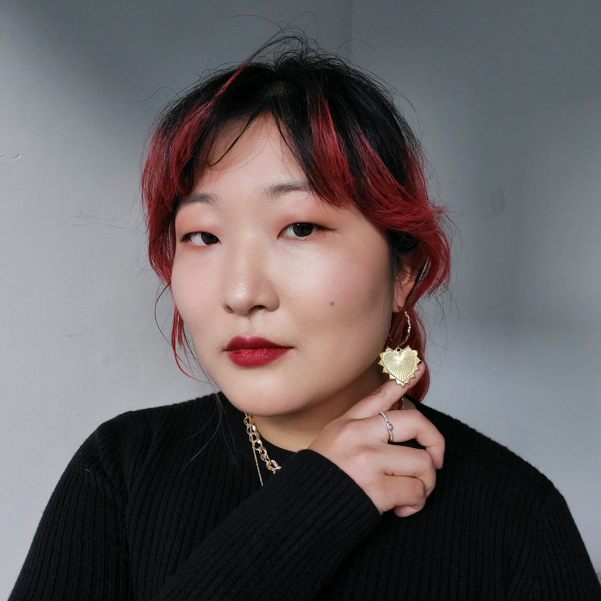 VALENTINA Gold / Silver Heart Hoop Earrings