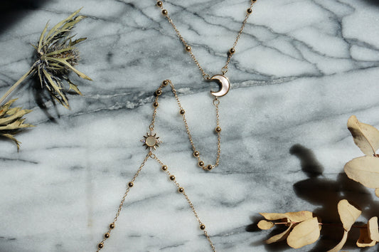 Moon and Sun 18k Gold / Silver Plated Body Chain / Festival body chain