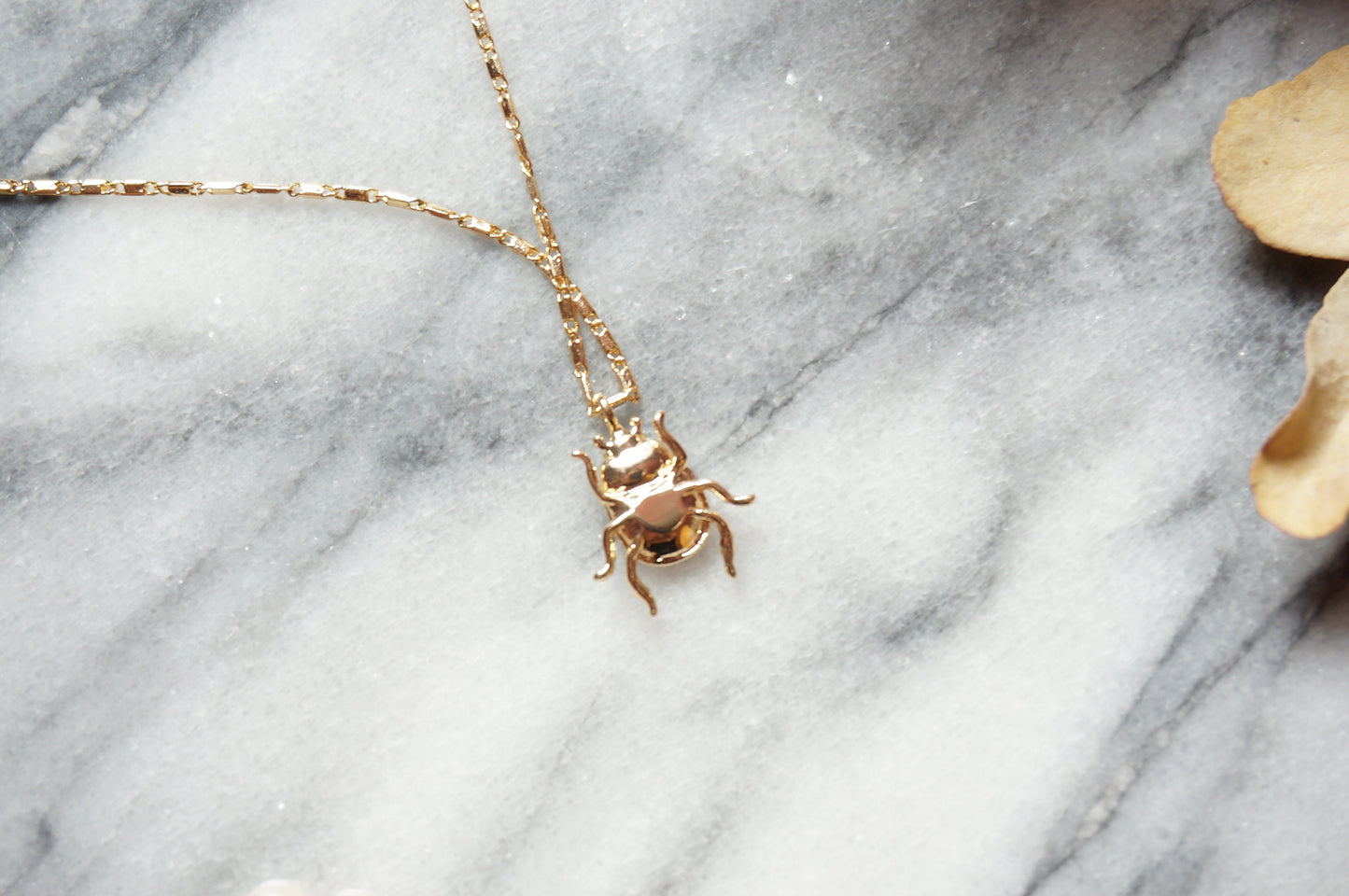 SCARAB Dainty Gold / Silver Beetle Necklace / Egyptian Style Necklace