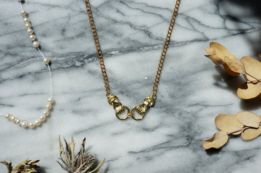HAND IN HAND Gold Plated Chunky Chain Necklace