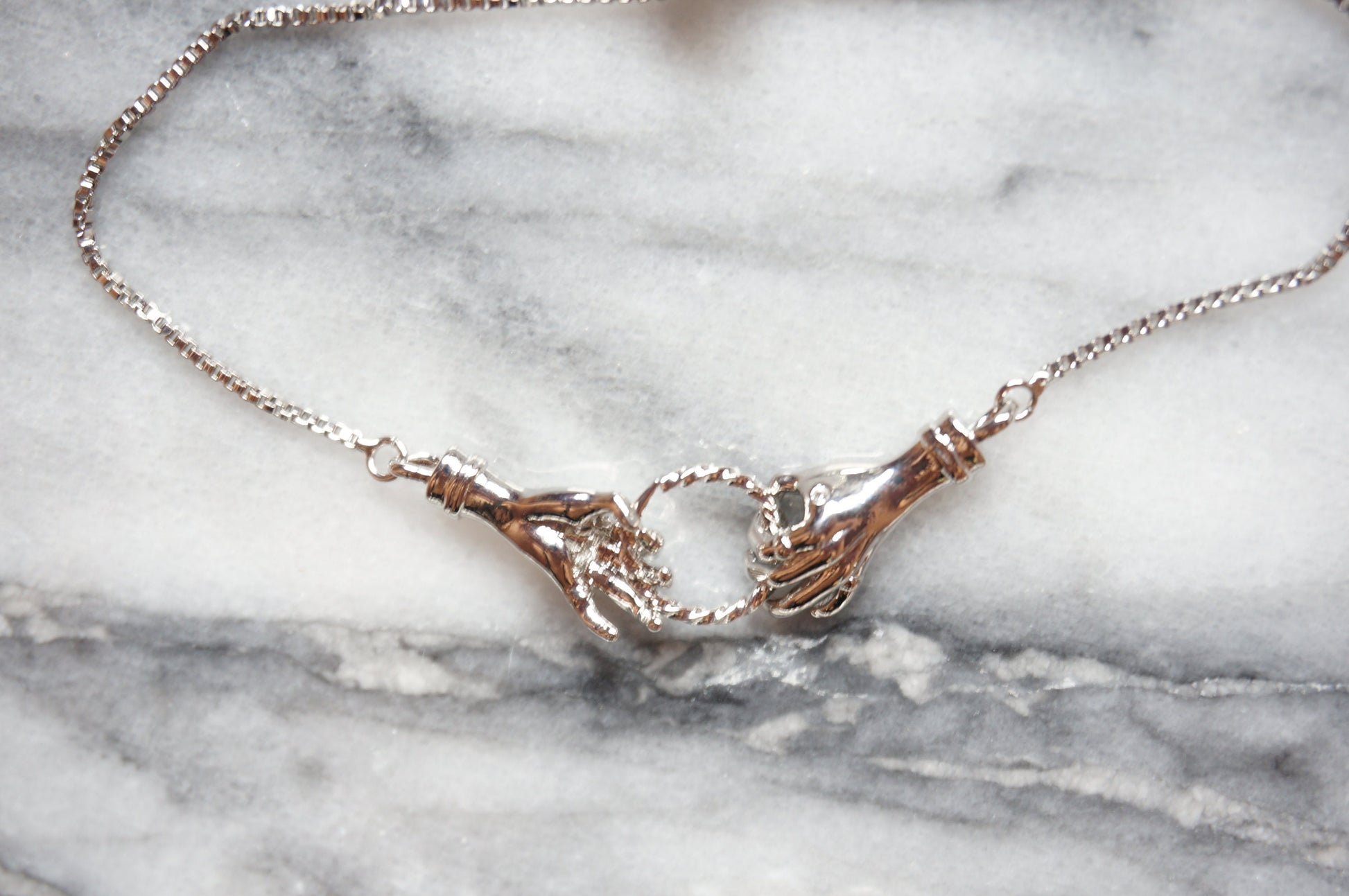 Silver Tarot Hands Adjustable Bracelet