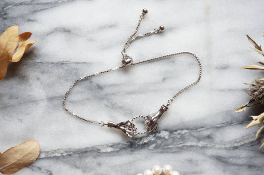 Silver Tarot Hands Adjustable Bracelet