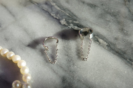 Minimal Sterling Silver Chain Cuff