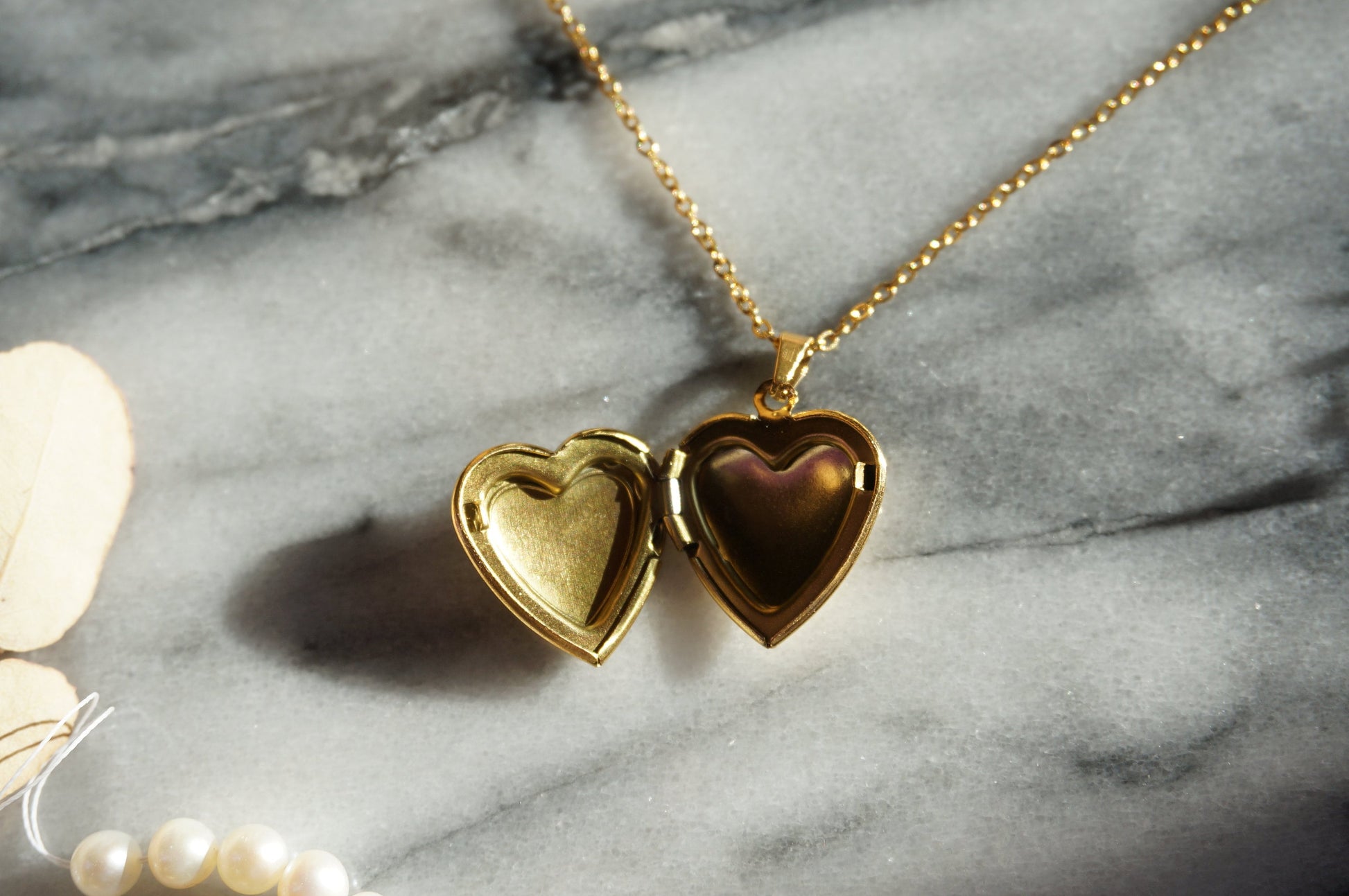 Antique Gold / Silver Heart Locket Necklace