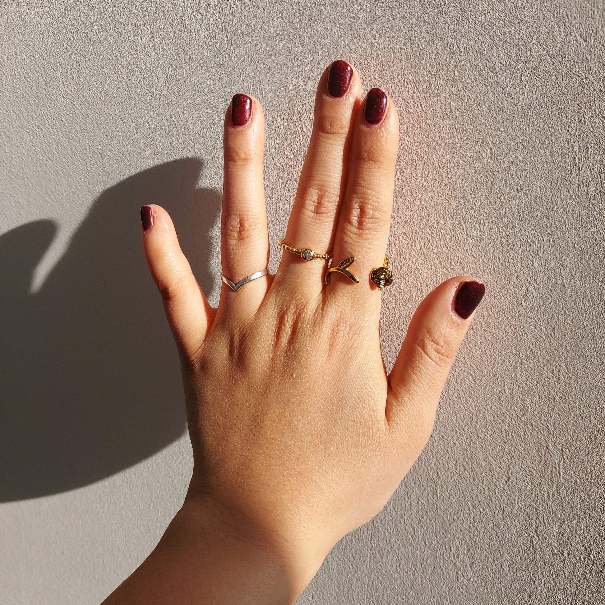 Minimal Clear Gem Gold Stackable Adjustable Ring