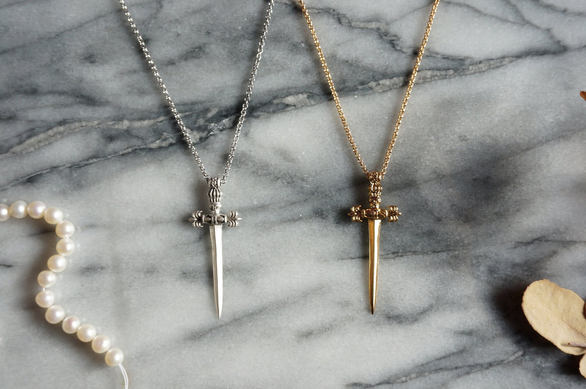 GLADIUS Gold/Silver Antique Sword Necklace