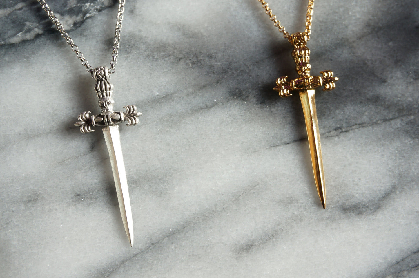 GLADIUS Gold/Silver Antique Sword Necklace