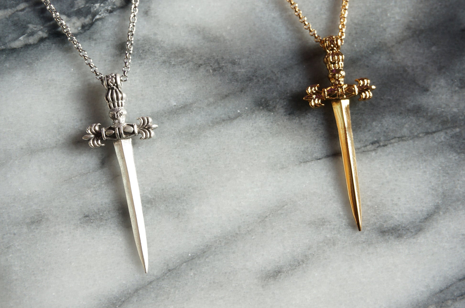 GLADIUS Gold/Silver Antique Sword Necklace