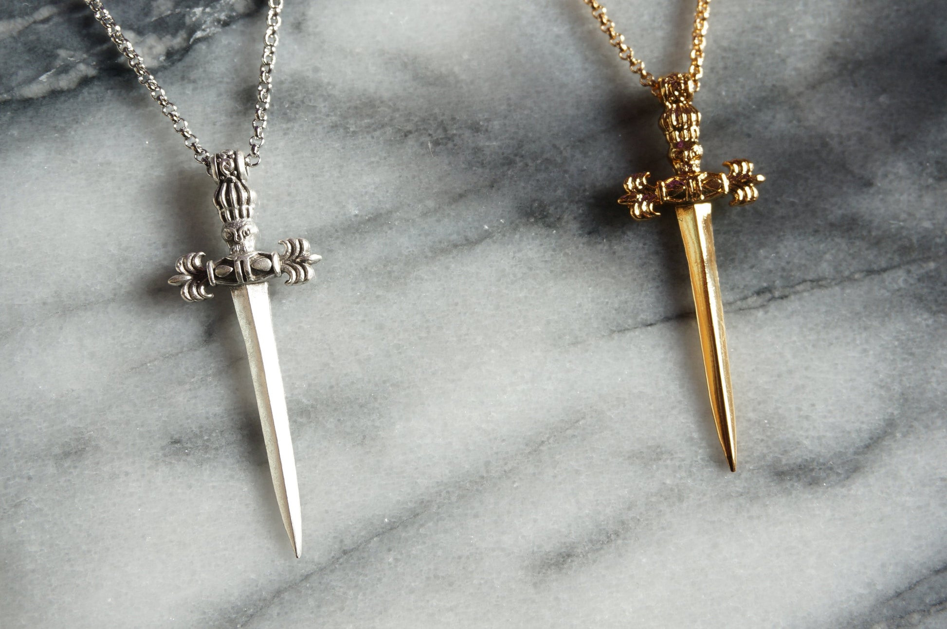 GLADIUS Gold/Silver Antique Sword Necklace