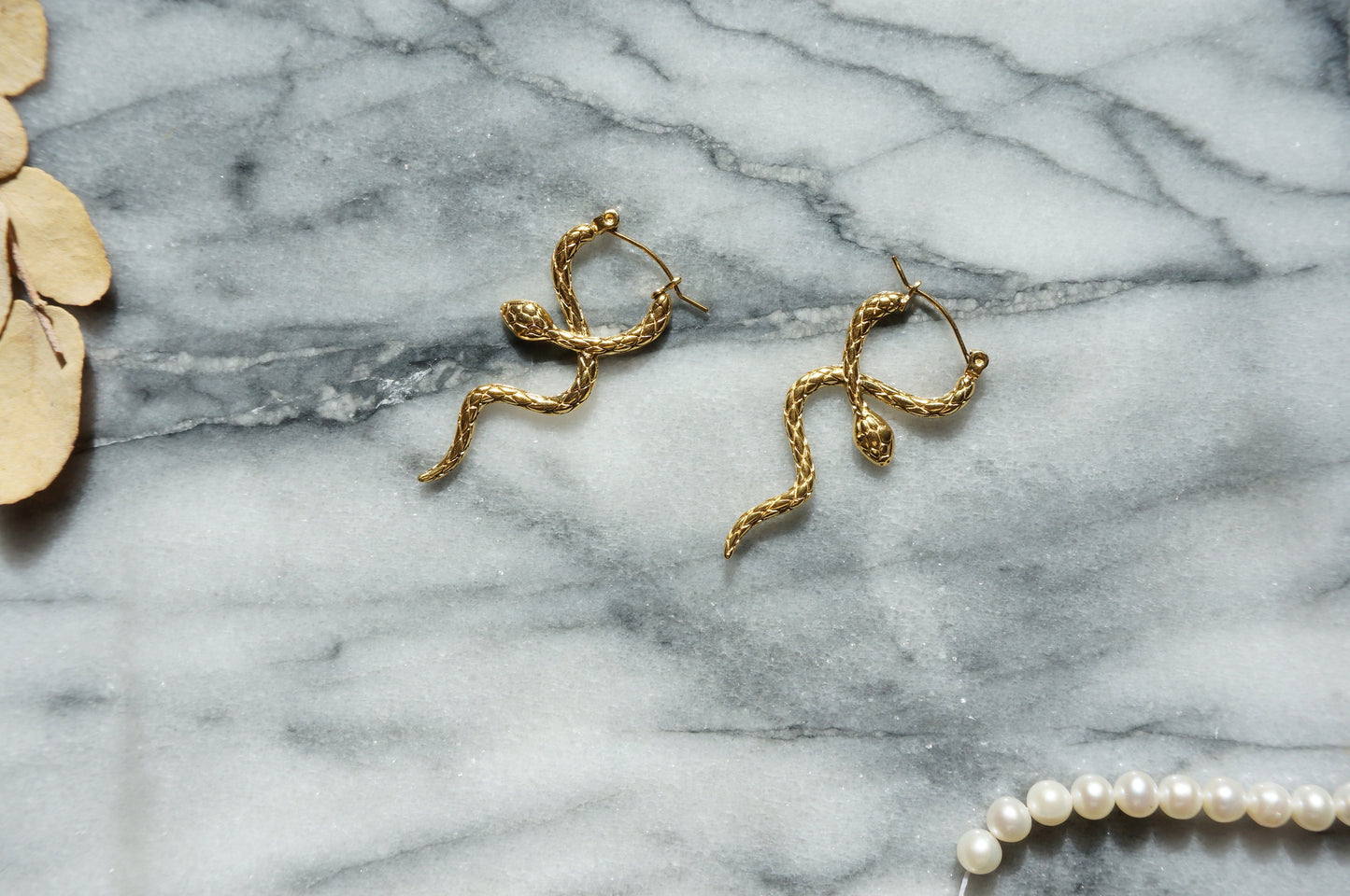 CLEOPATRA Gold Twisted Snake Earrings / Snake Hoop Earrings / Statement Earrings