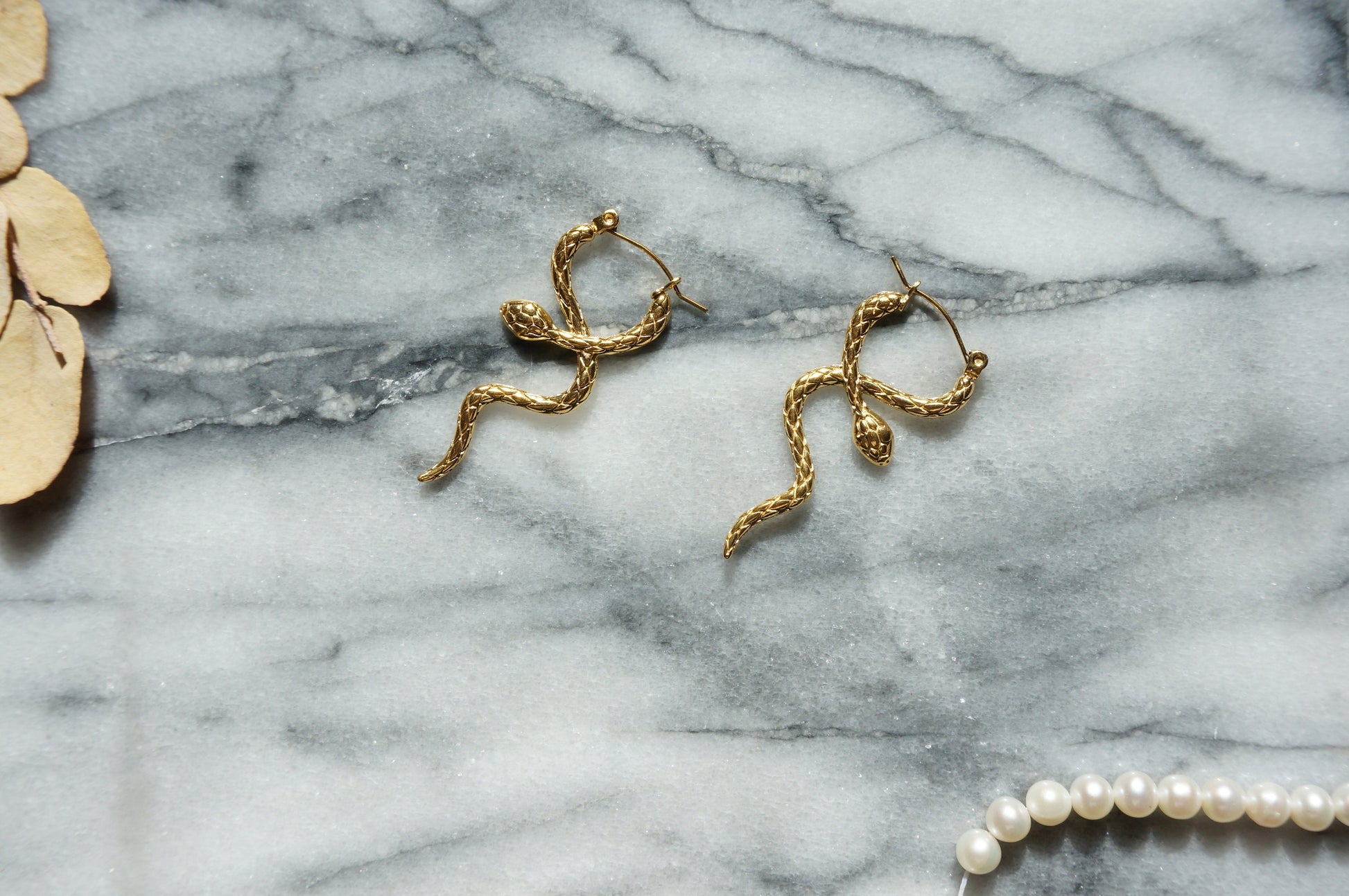 CLEOPATRA Gold Twisted Snake Earrings / Snake Hoop Earrings / Statement Earrings