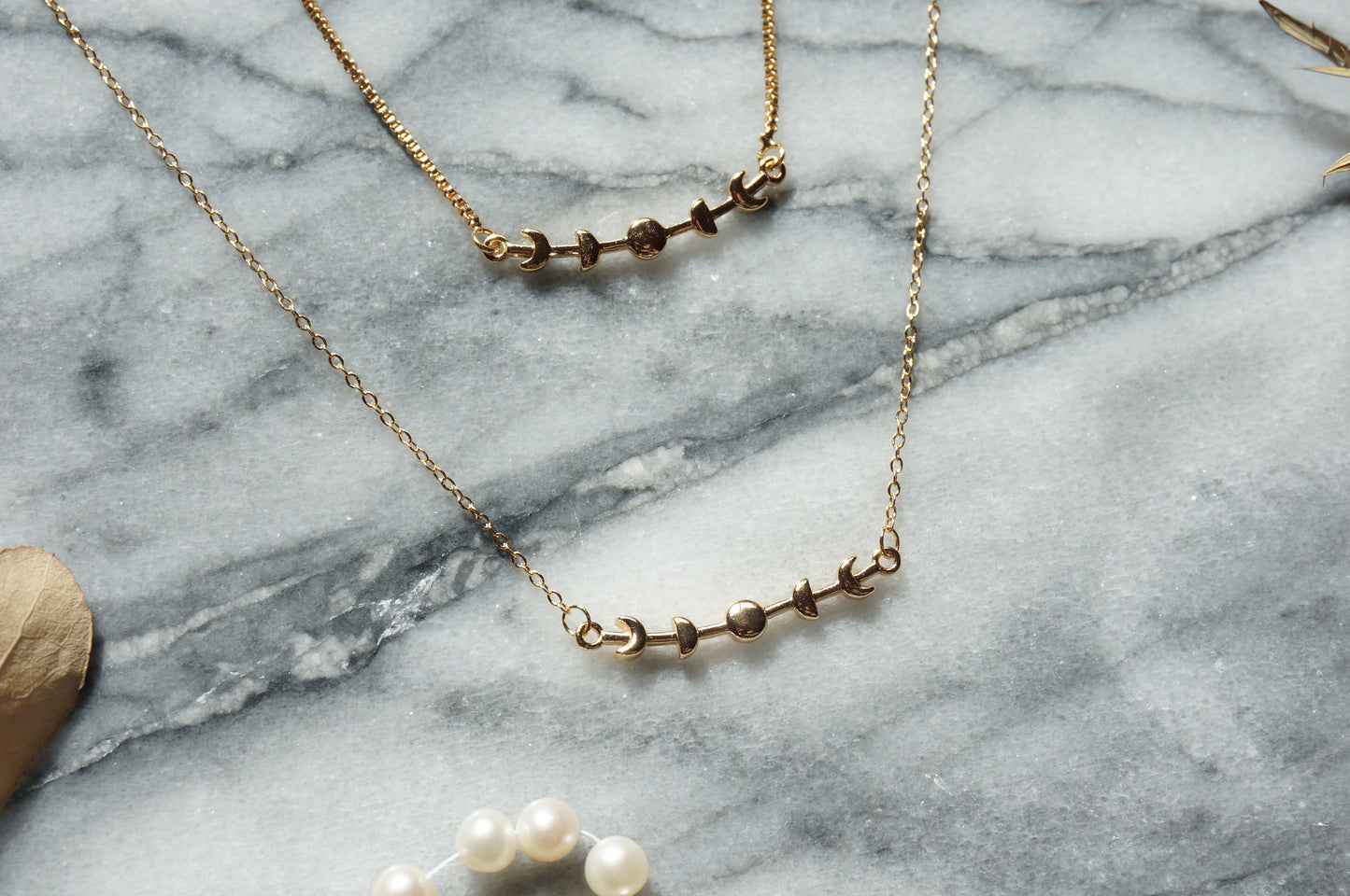 LUNA Moon Phase Bracelet / Necklace / Gold Plated Moon Necklace