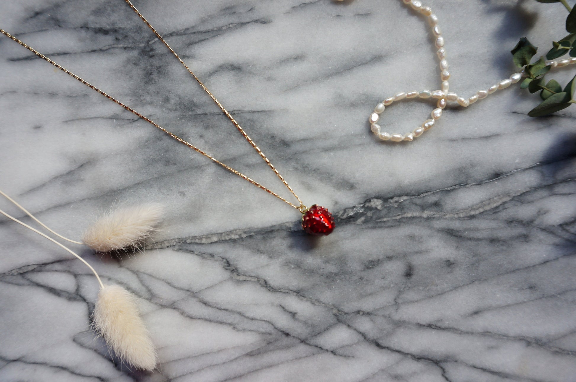 ICHIGO Strawberry Gold Necklace / Summer Necklace