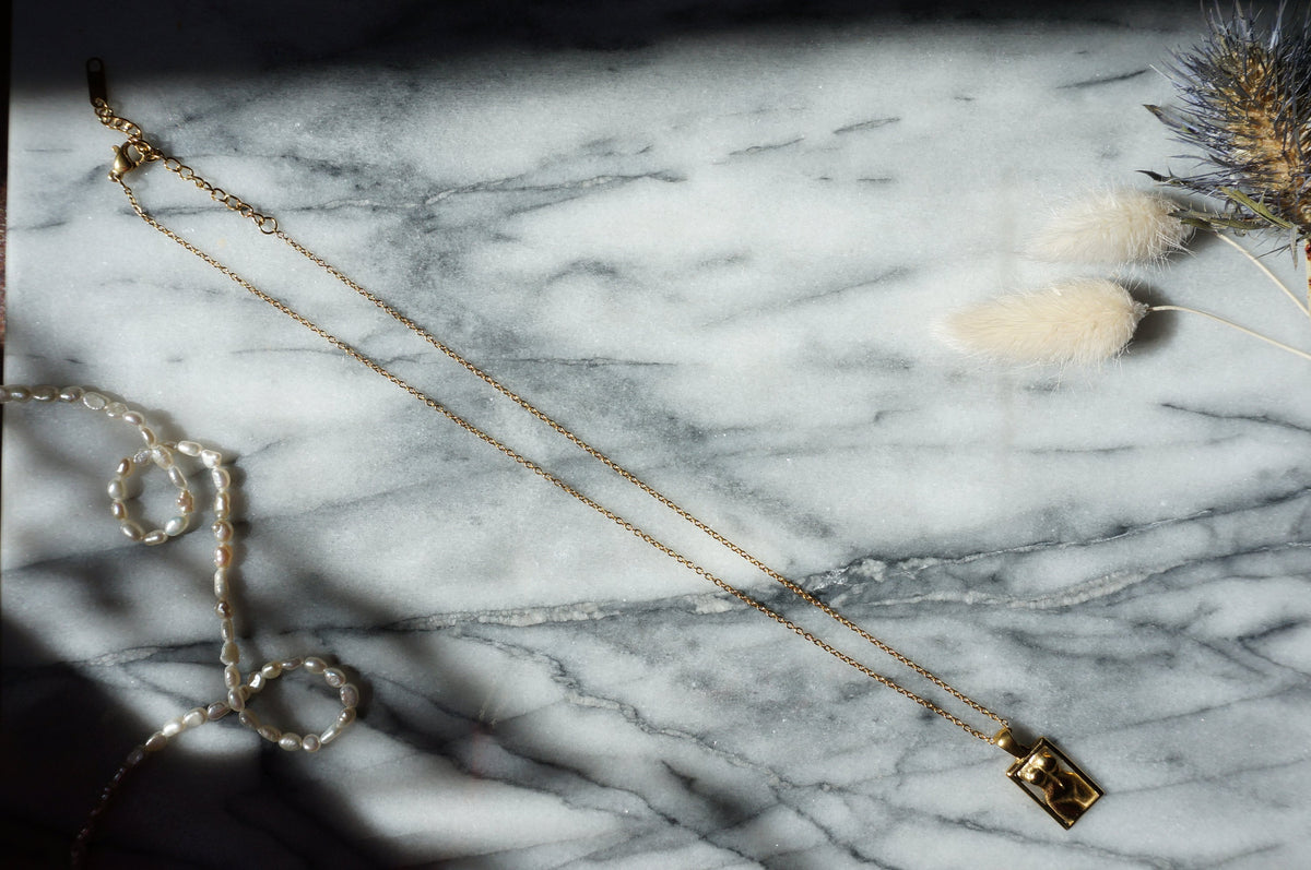 VENUS - Body / Bust Gold Plated Necklace / Art Necklace