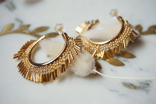 DIVA Gold Tassel hoops / Hoop Earrings