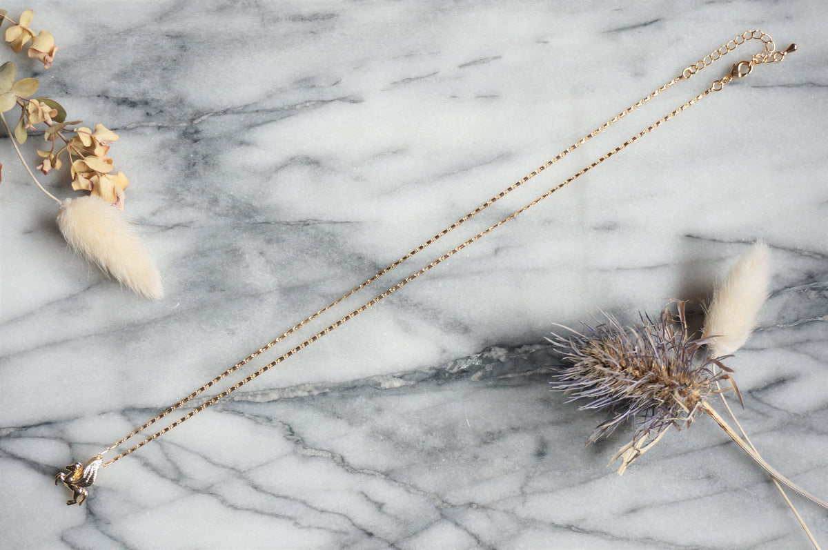 PEGASUS Gold/ Silver Flying Horse Necklace