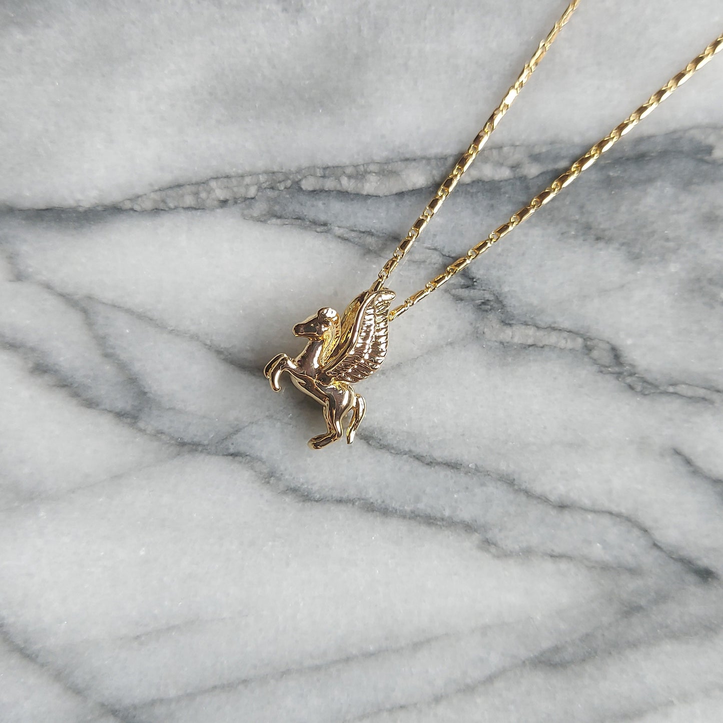 PEGASUS Gold/ Silver Flying Horse Necklace