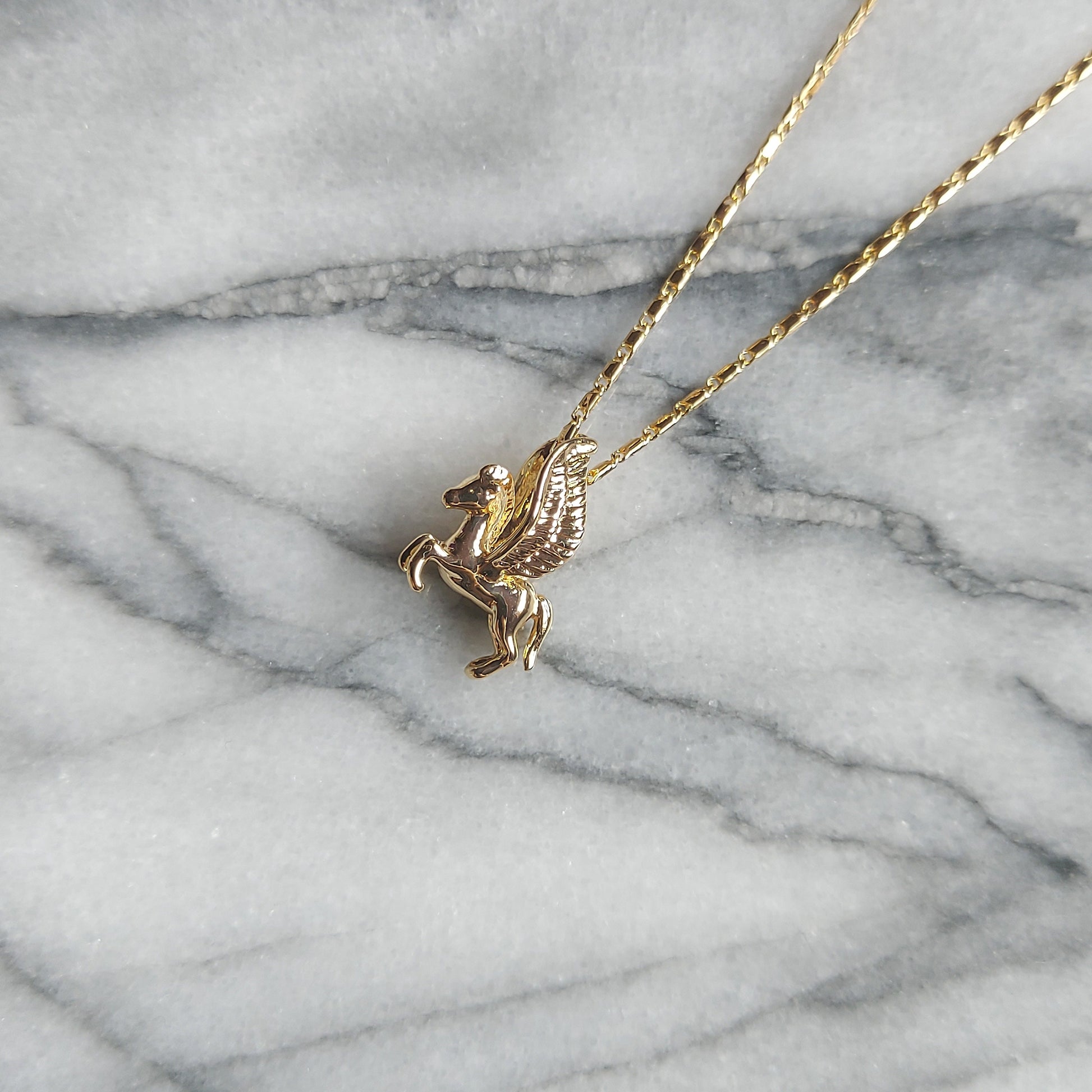 PEGASUS Gold/ Silver Flying Horse Necklace