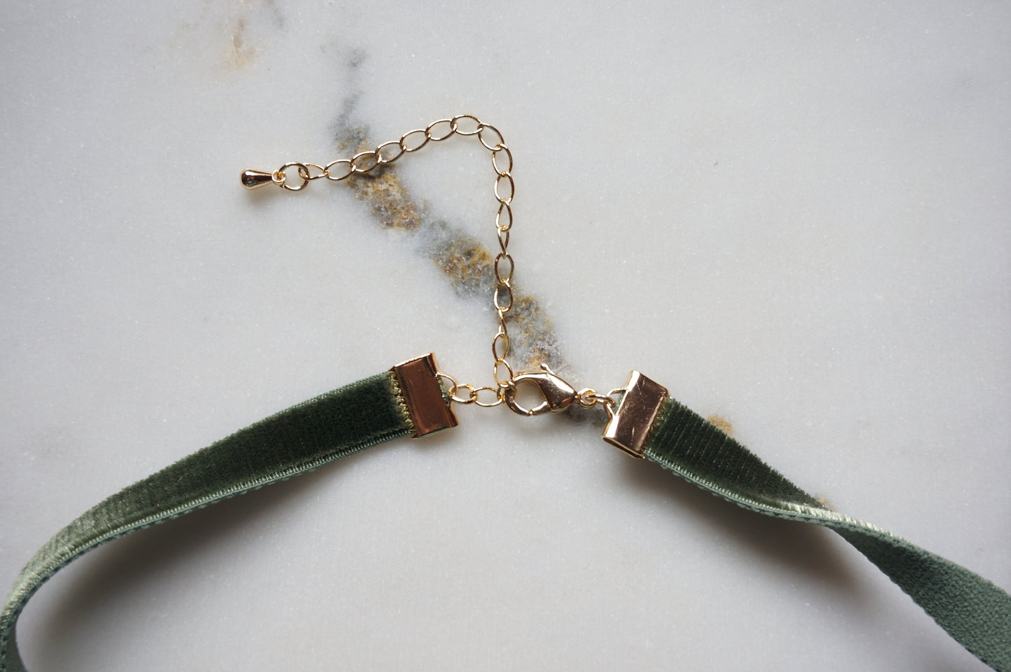 Stretch Velvet Choker with Gem Pendant