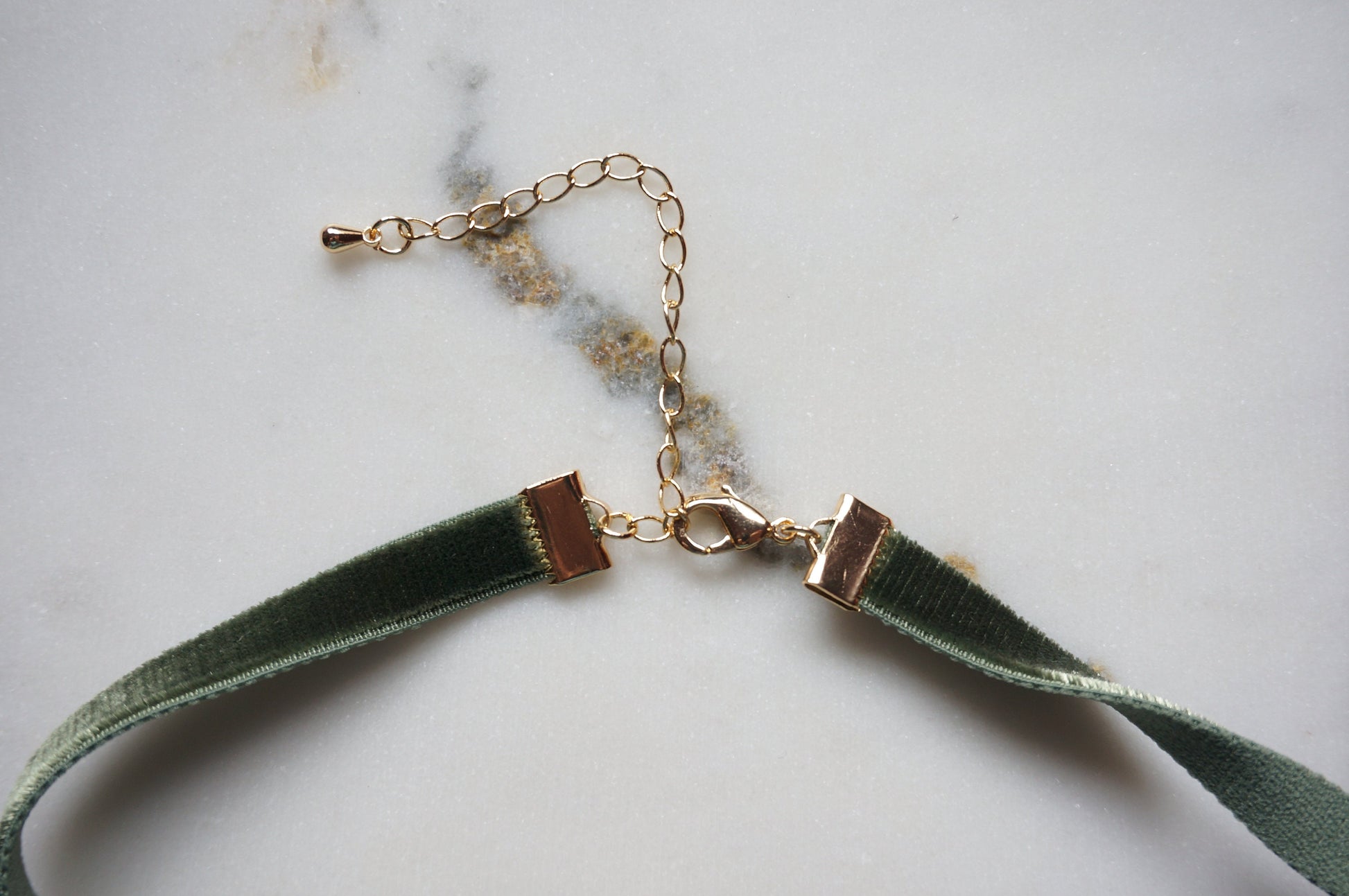 Stretch Velvet Choker with Gem Pendant