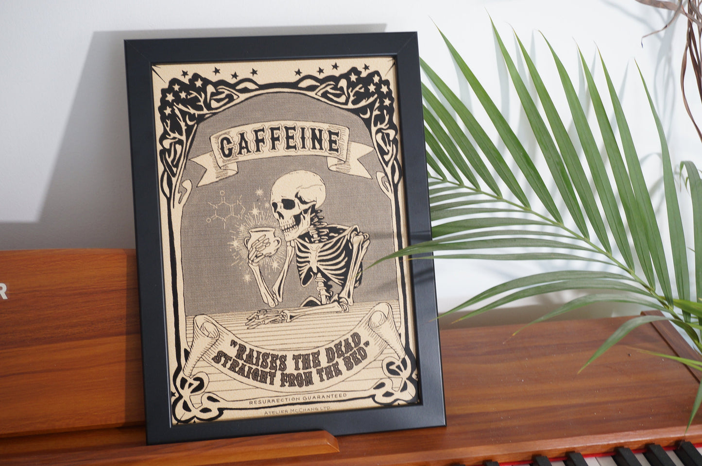 Caffeine Poster / Skeleton Poster / Dark Academia Prints