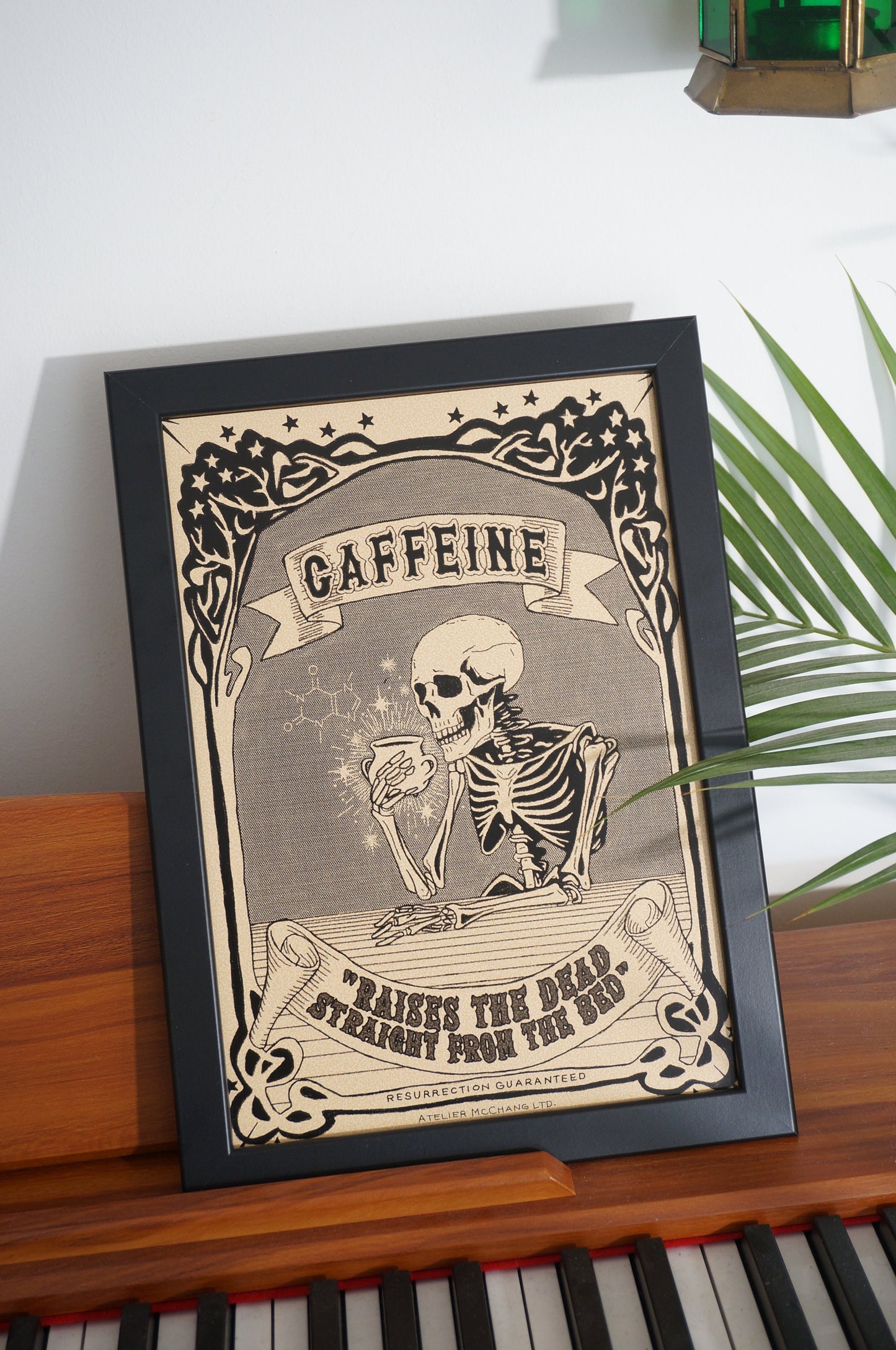 Caffeine Poster / Skeleton Poster / Dark Academia Prints