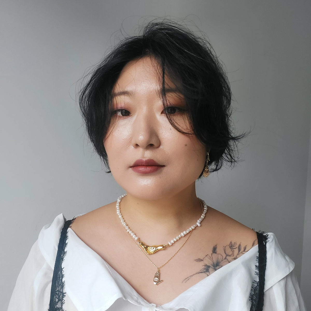Evil Eye / Tarot Hand Gold Necklace