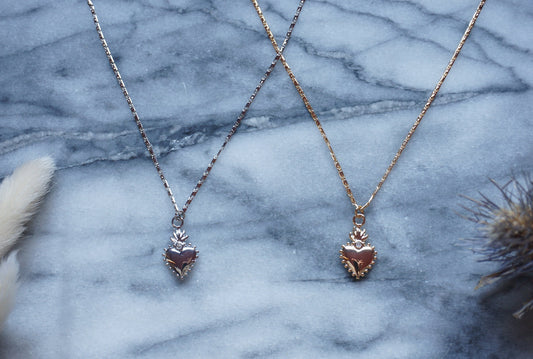 Dainty Sacred Heart Gold / Silver Necklace