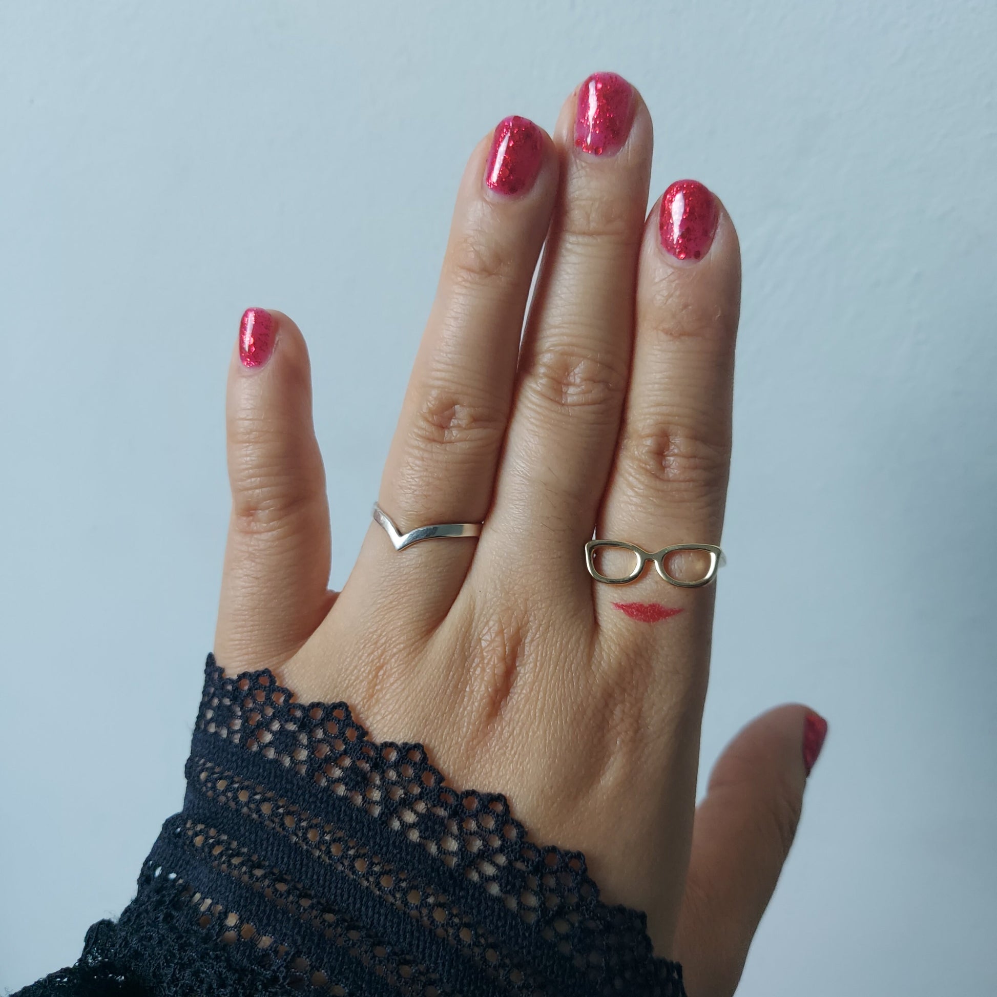 MIRANDA Gold Glasses Adjustable Ring