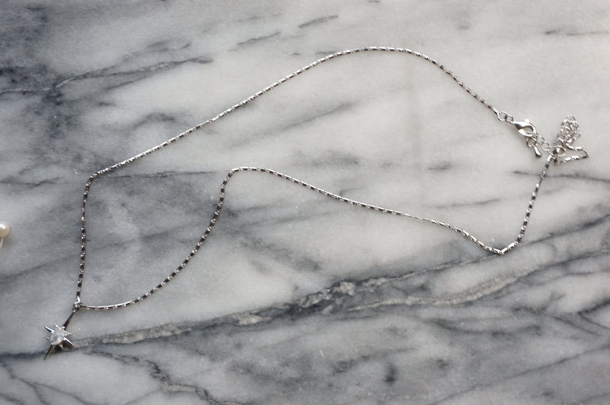 SELESTE Silver Celestial Moonstone Style Necklace