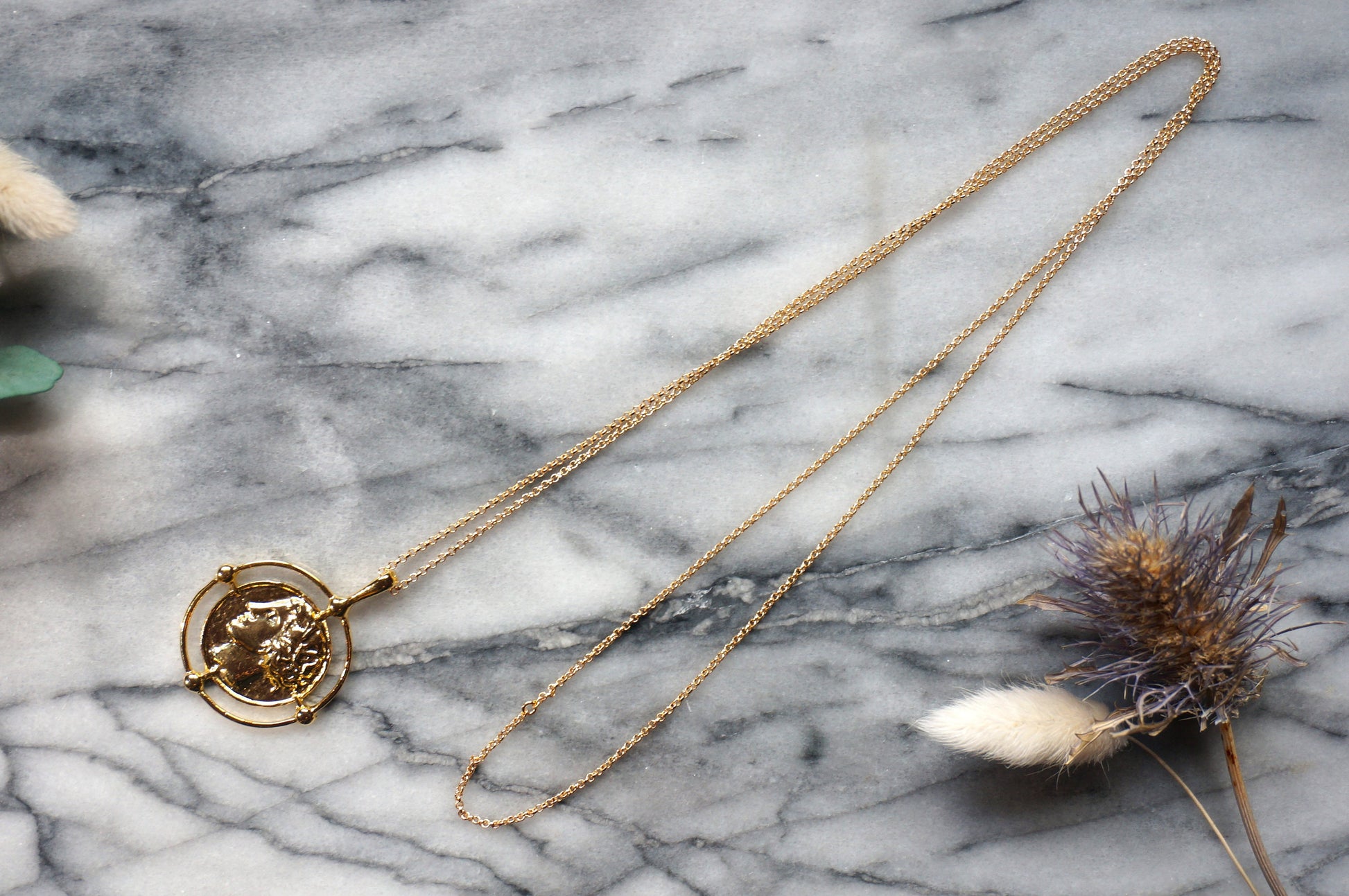 ALEXANDER Gold Greek Coin Necklace