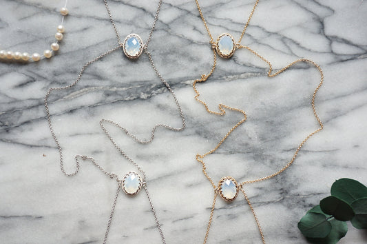 SELENE Moonstone Adjustable Body Chain in Silver / Gold