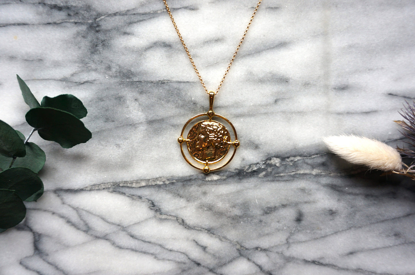 ALEXANDER Gold Greek Coin Necklace